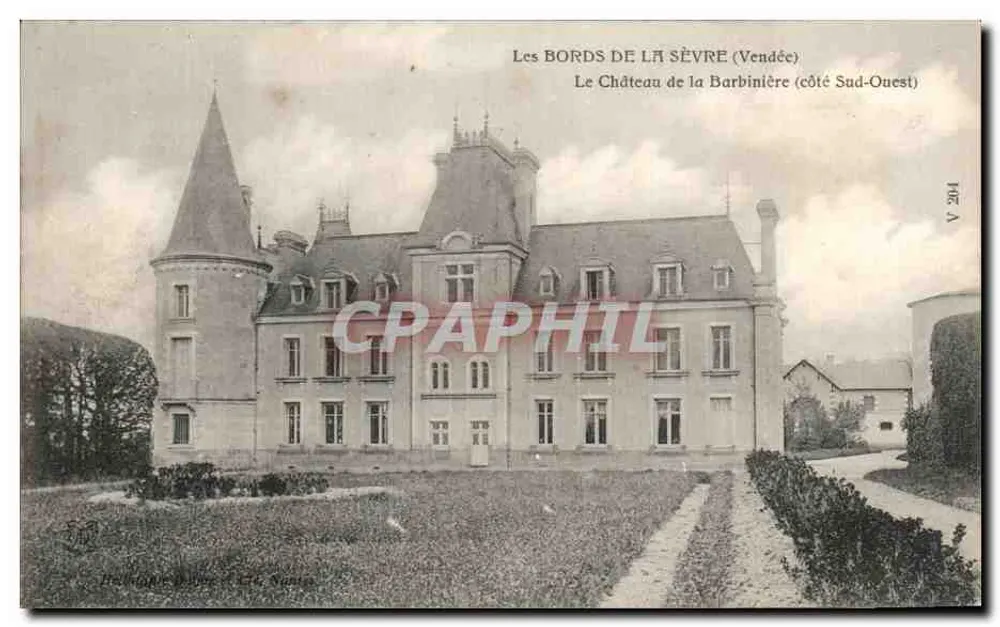 Schloss der Barbinière (Südwestseite) — Ufer der Sèvre (Vendée) — V 204 - Vorderseite