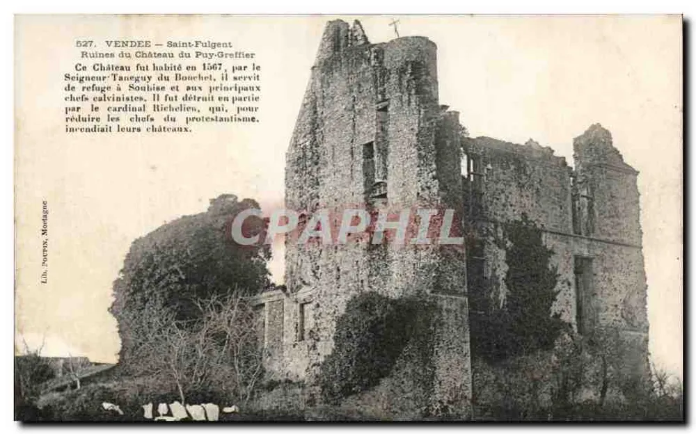 Ruinen des Schlosses Puy-Greffier — Vendée, Saint-Fulgent — Lib. Jourry, Montagnac - Vorderseite
