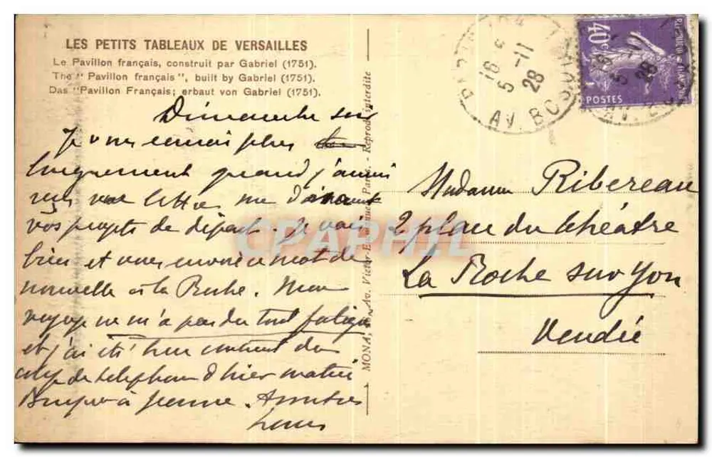 Os Pequenos Quadros de Versailles — O Pavilhão Francês — editor MONA - Verso