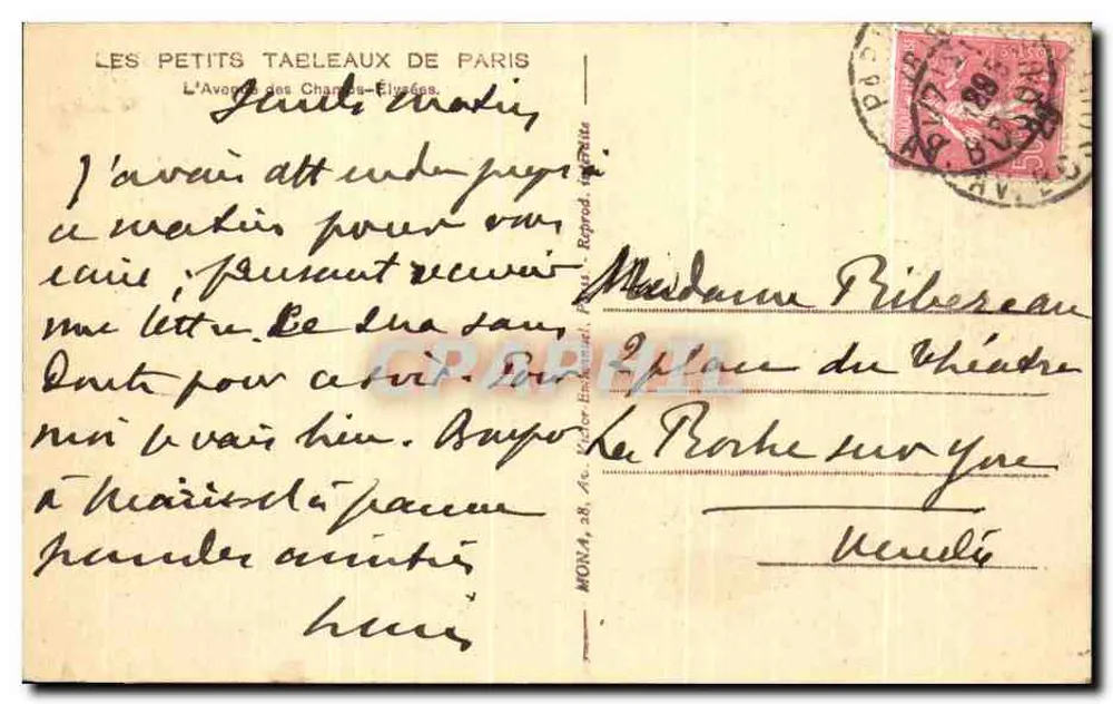Vista aérea dos Champs-Élysées — Paris — editada por MONA - Verso