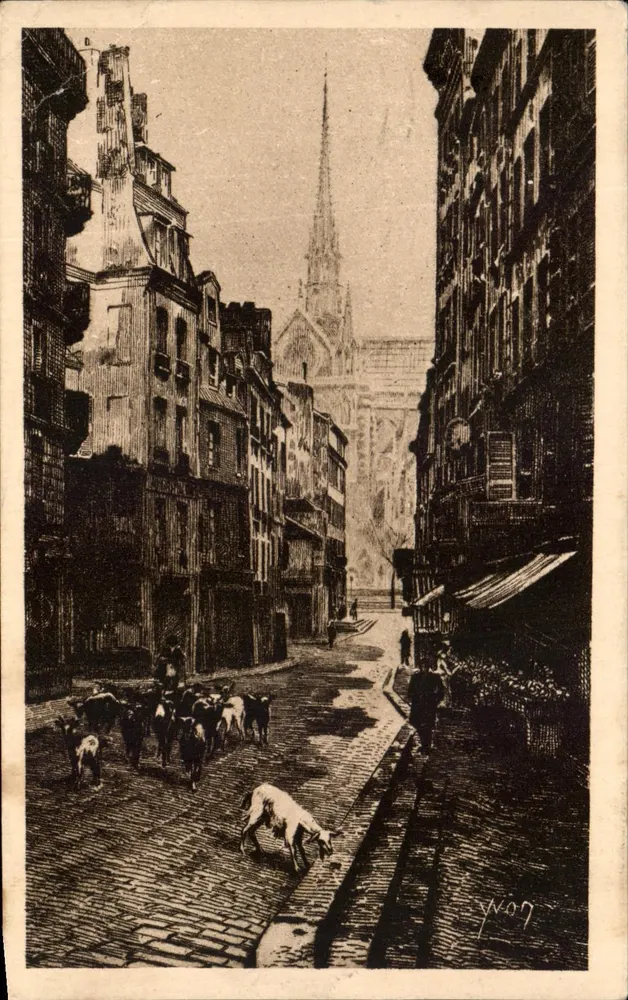 París. De paseo — Rue du Haut-Pavé — Edición Y. V. París - Anverso