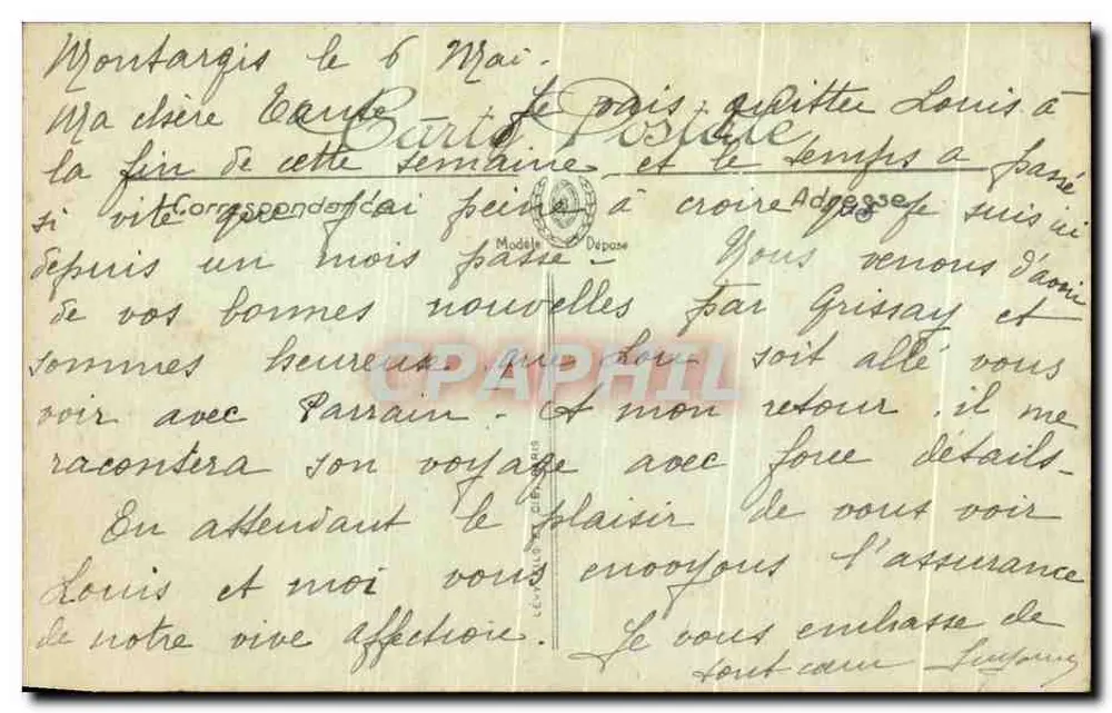 Montargis — Un bras du Loing sur le Canal — LL. n°39 - Verso