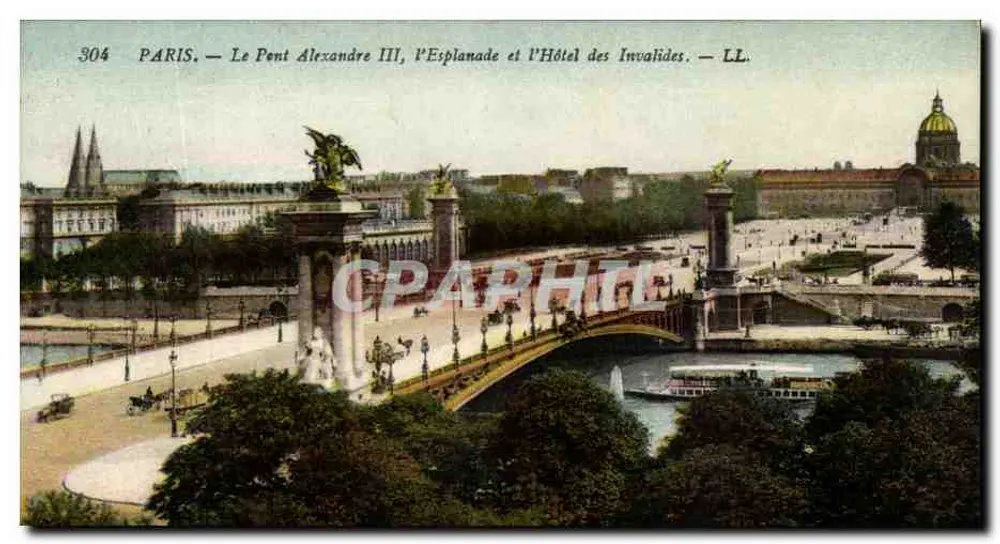 Paris — Die Brücke Alexandre III, die Esplanade und das Hôtel des Invalides — LL. N° 304 - Vorderseite