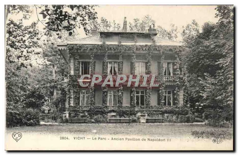 Vichy — Der Park — Ehemaliger Pavillon von Napoleon III — V.D. Verlag Nr. 2804 - Vorderseite