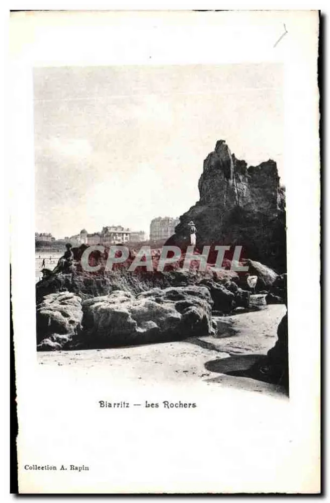 Biarritz — Os Rochos — Coleção A. Rapin - Frente