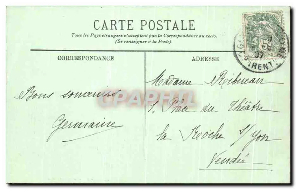 Angoulême — Das Rathaus — Lib. Baffreau, Angoulême - Rückseite