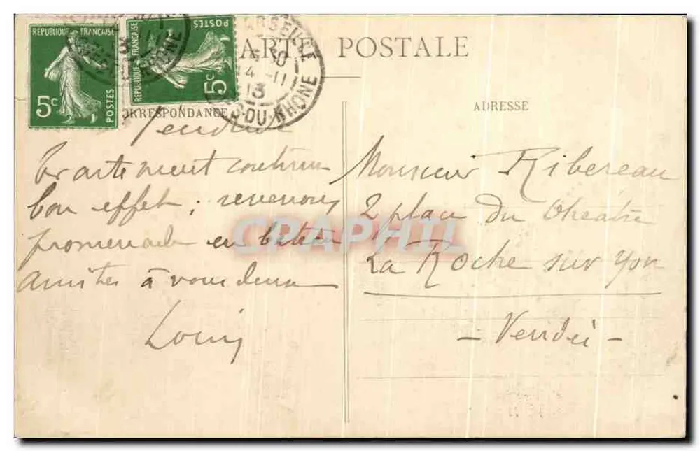 Marseille - Kreuzung der Allées de Meilhan und Capucines - EL. - Nr. 14 - Rückseite