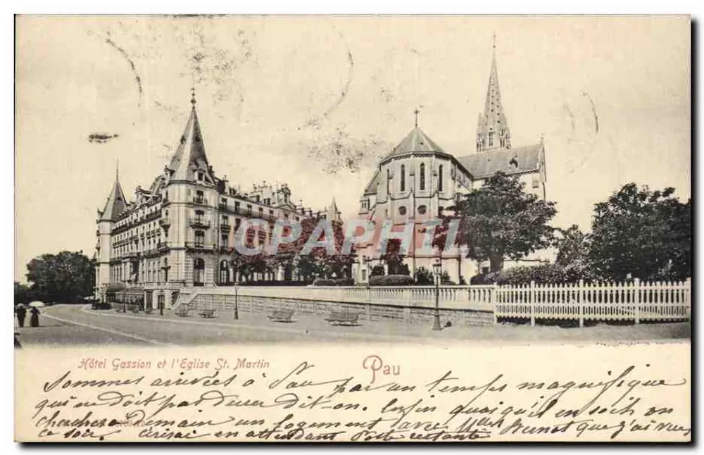 Hotel Gassion und Kirche St-Martin — Pau - Vorderseite