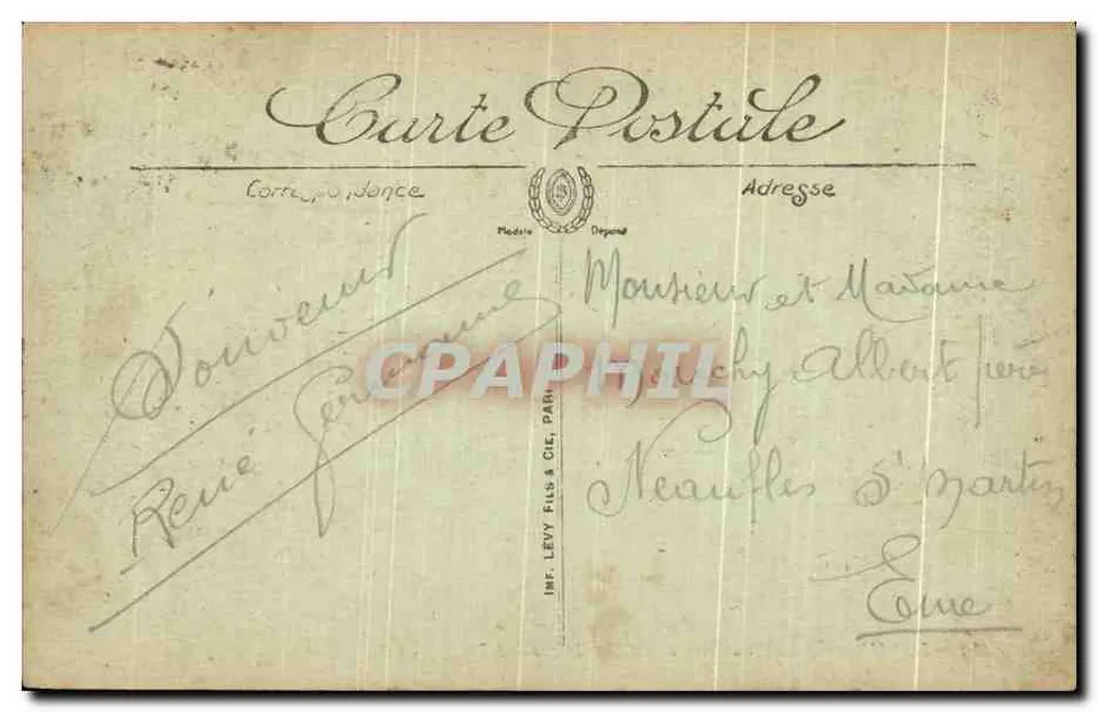 Dreux — Eingang zum Park der Kapelle Saint-Louis — LL. — Impr. Lévy Fils & Cie - Rückseite