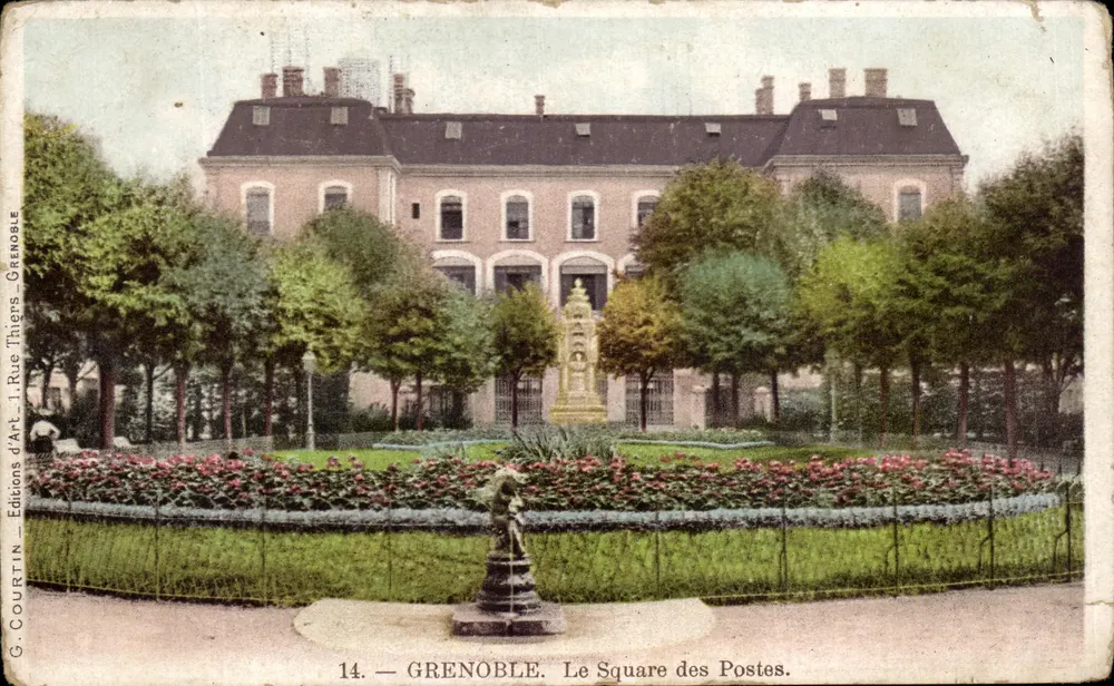 Grenoble — Le Square des Postes — Éditeur G. Courtin, Grenoble, n°14 - Frente