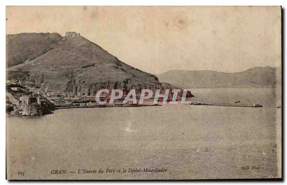 Oran — Die Einfahrt zum Hafen und der Djebel-Mourdjadj - Vorderseite