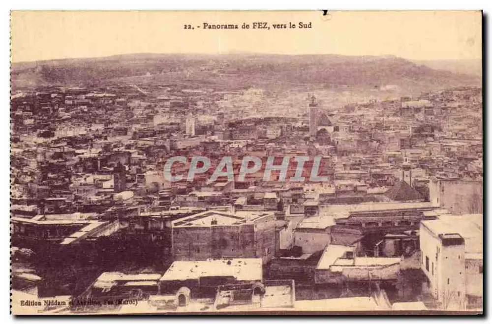 Panorama de FEZ, para o Sul — Edição Niddam em Marrakech, n°22 - Frente