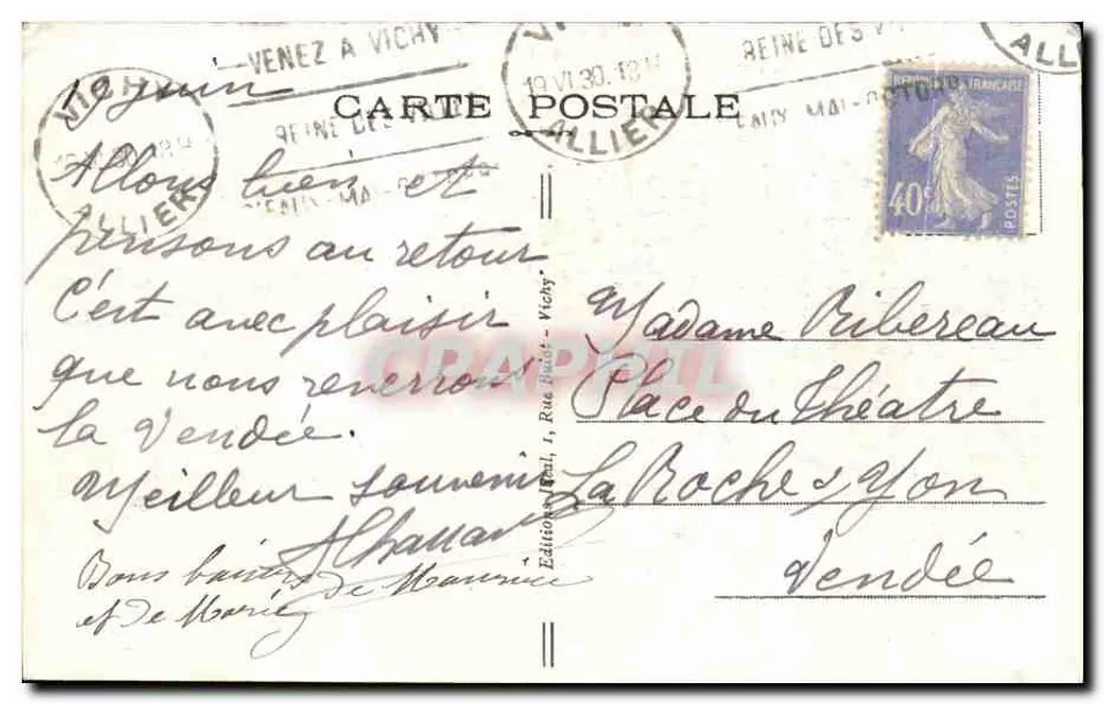 Vichy — W Grands Parcs (Pejzaż) — Ideal, n° 540 - Rewers