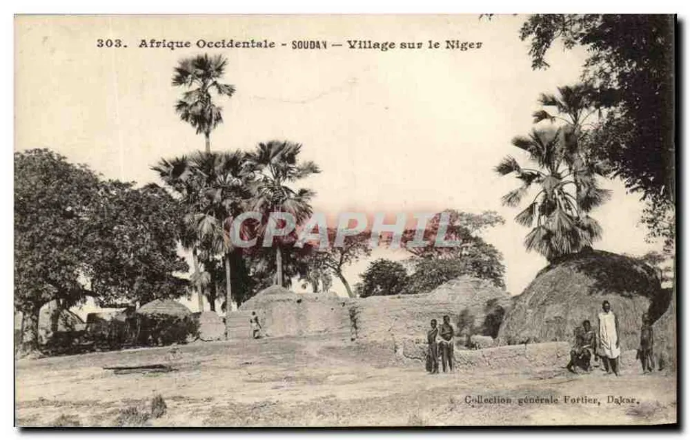 Westafrika - SUDAN - Dorf am Niger — Allgemeine Sammlung Fortier, Dakar, Nr. 303 - Vorderseite