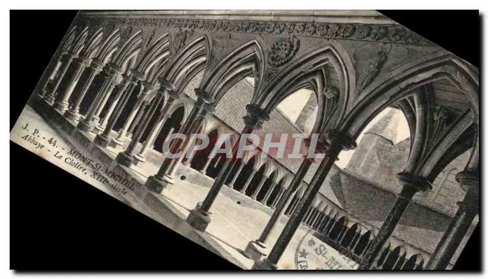 Monte-Saint-Michel — O Claustro, século XIII — J.P. 44 - Frente