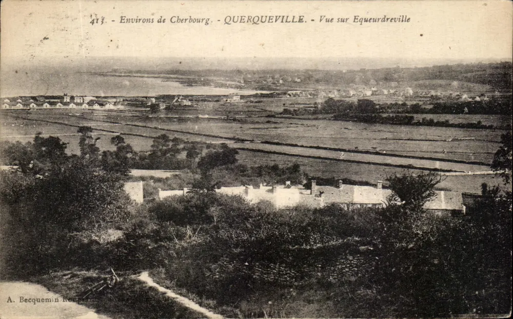 Entorno de Cherbourg - QUERQUEVILLE - Vista de Equeurdreville — A. Becquemin - Anverso