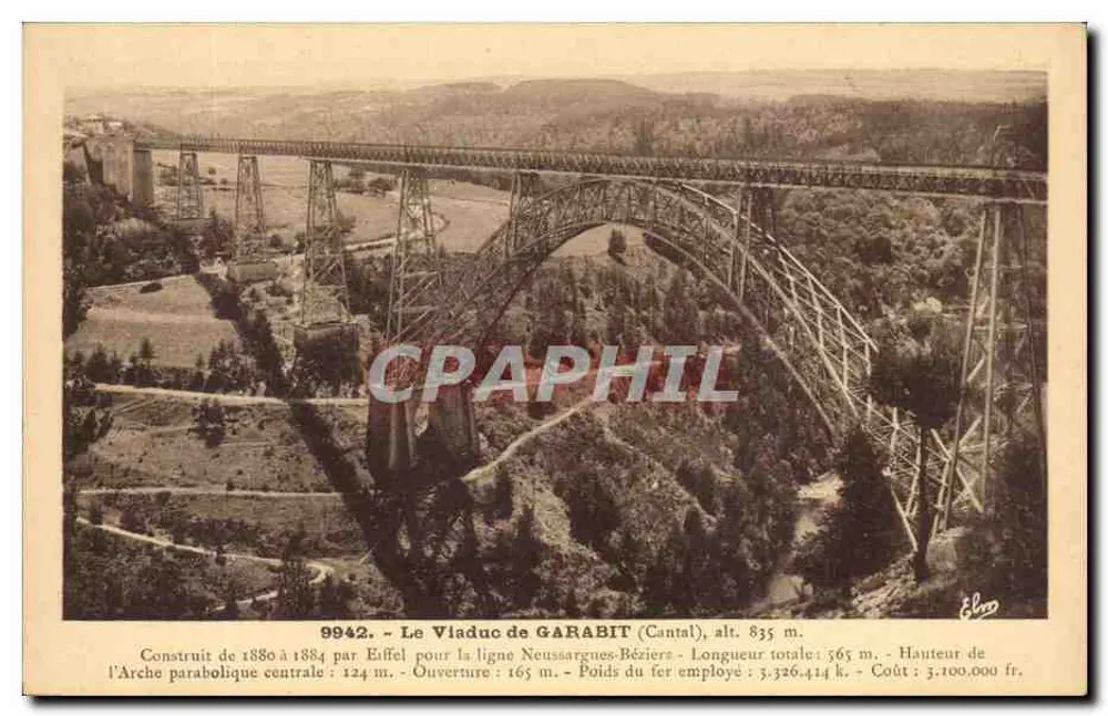 O Viaduto de GARABIT (Cantal) — vista aérea — Editor: Edições de Arte Margerit Brenand, Le Puy - Frente