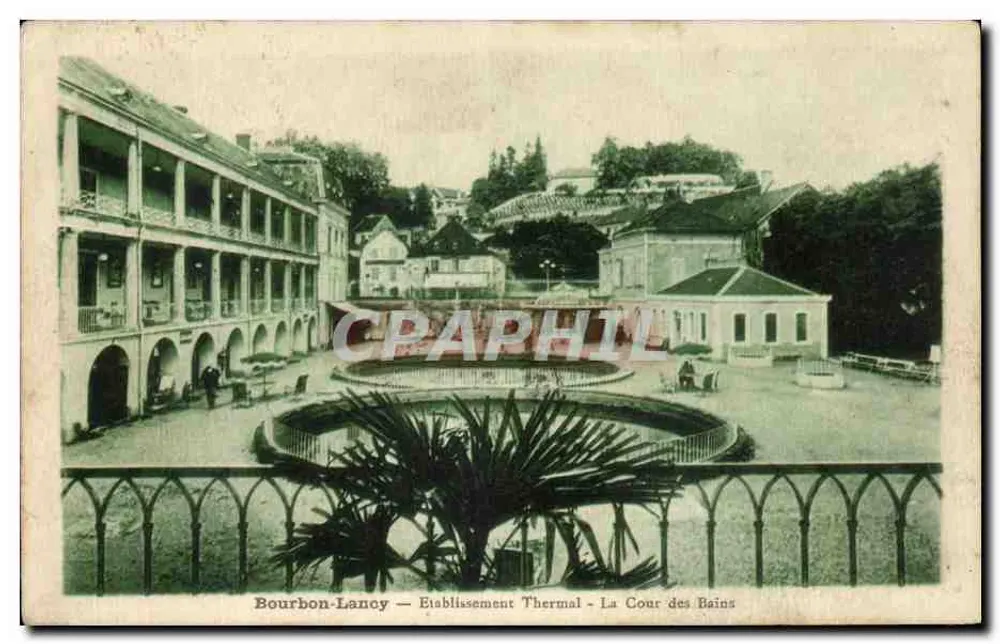 Bourbon-Lancy — Establecimiento Termal — La Cour de los Baños - Anverso