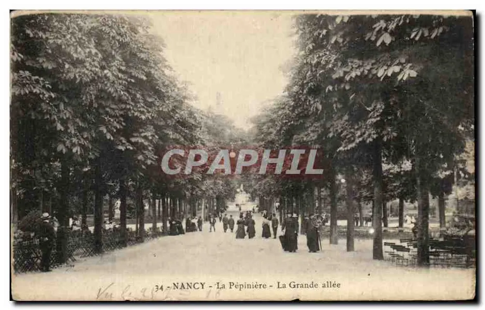 NANCY - La Pépinière - La Grande allée — vue 34, éditeur NANCY - Vorderseite