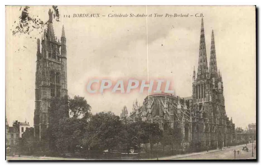Bordeaux — Kathedrale Saint-André und Turm Pey-Berland — C.B. Nr. 114 - Vorderseite