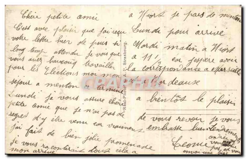 Nice - Quai des États-Unis — vista do cais com barcos e palmeiras — editor C.A.M. n°48 - Verso