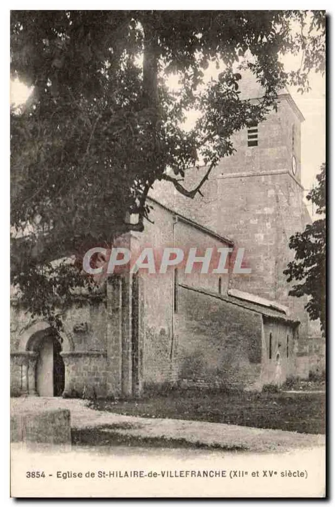 Kirche von St-Hilaire-de-Villefranche — 12. und 15. Jahrhundert — R. Bergevin, La Rochelle - Vorderseite