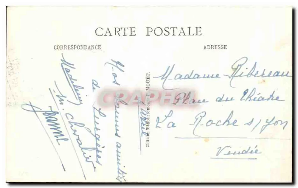 Surgères (Ch.-Infra) — Anlage des Alten Schlosses — Edition von P. Moutet - Rückseite