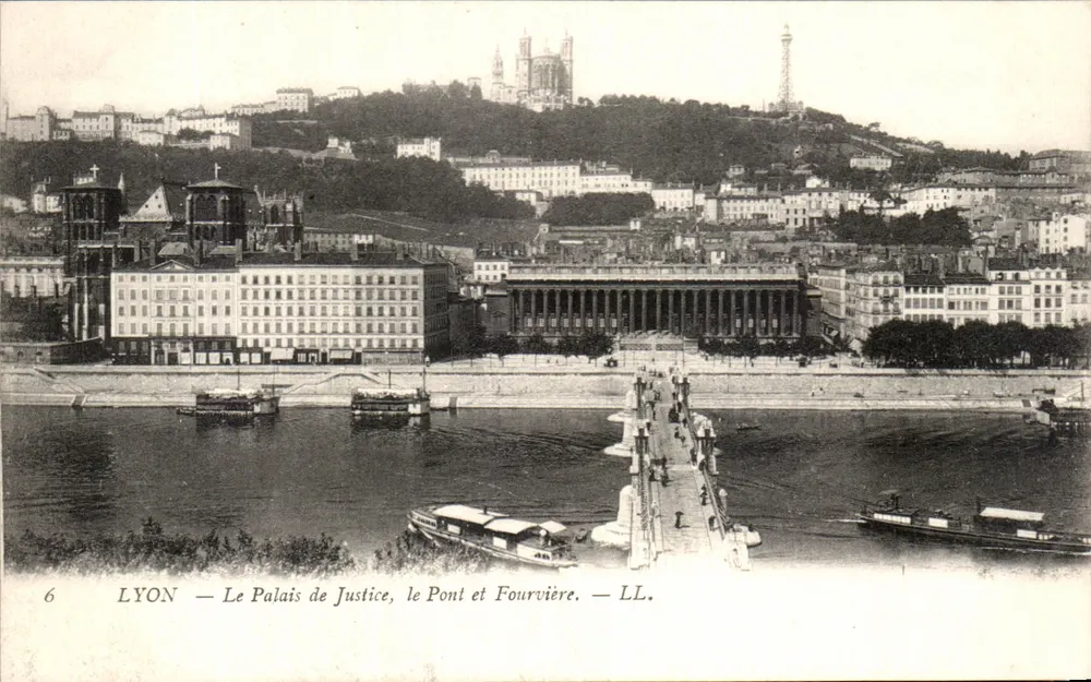 LYON — Das Justizpalast, die Brücke und Fourvière — LL. - Vorderseite