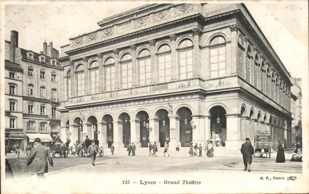 Lyon — Wielki Teatr — widok budynku — B. F., Paryż, nr 115 - Awers