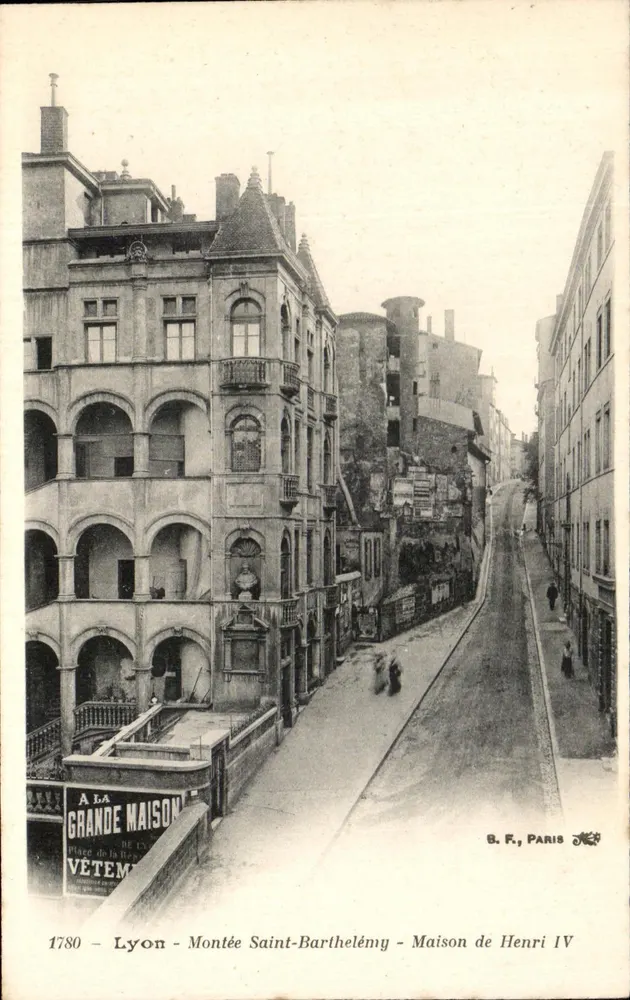 Lyon - Montée Saint-Barthélémy - Casa de Henri IV — B. F., Paris - Frente