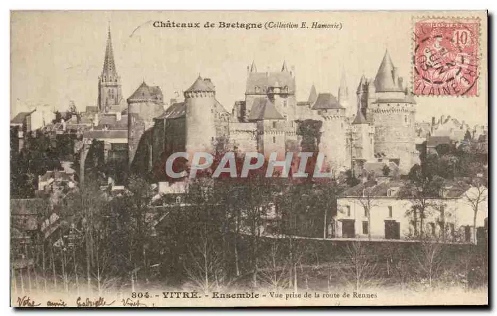 Vitré - Ensemble - Ansicht aus der Richtung der Straße nach Rennes — Sammlung E. Hamenice - Vorderseite