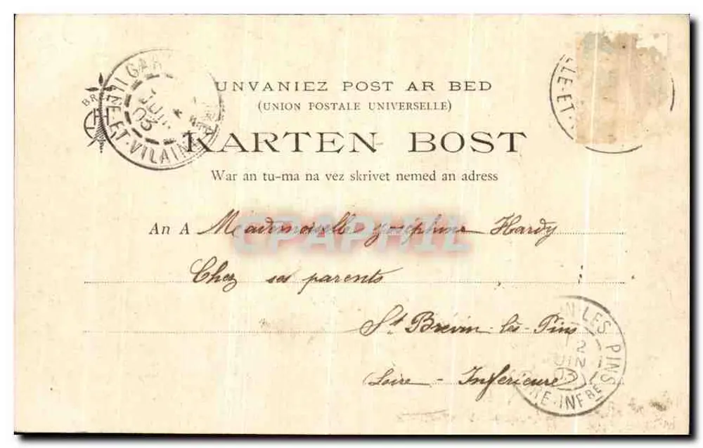 Vitré - Ensemble - Ansicht aus der Richtung der Straße nach Rennes — Sammlung E. Hamenice - Rückseite