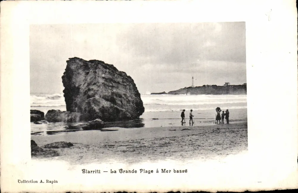 Blarrritz — A Grande Praia com Mar Baixo — Coleção A. Rapin - Frente