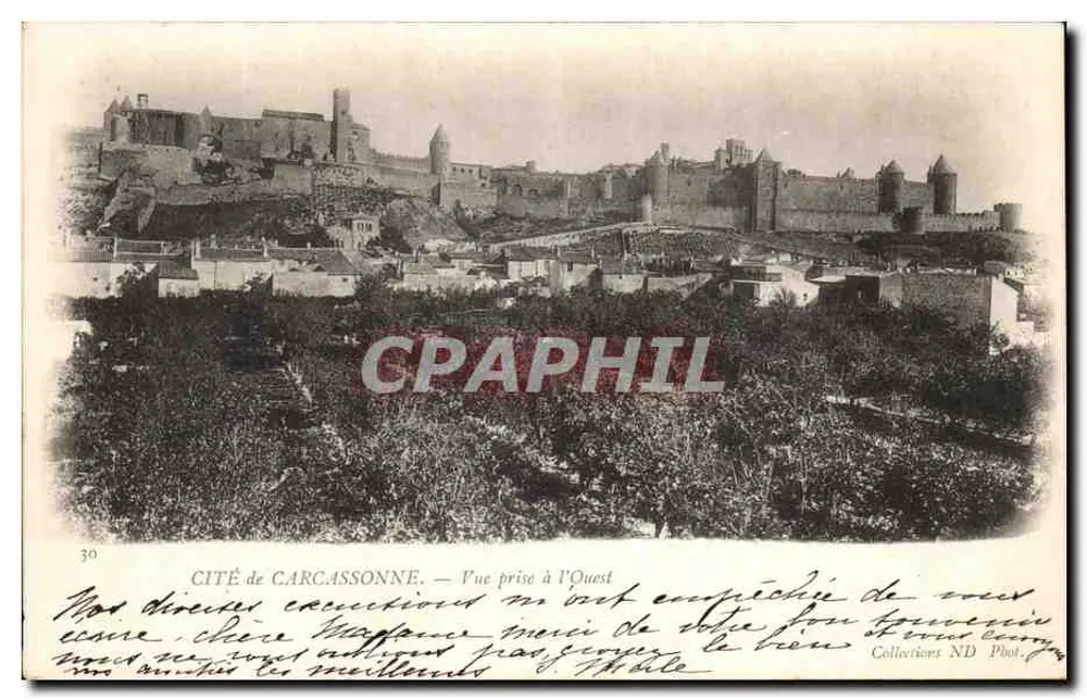 Cité de Carcassonne — Ansicht vom Westen — Collections ND Phot. Nr. 30 - Vorderseite
