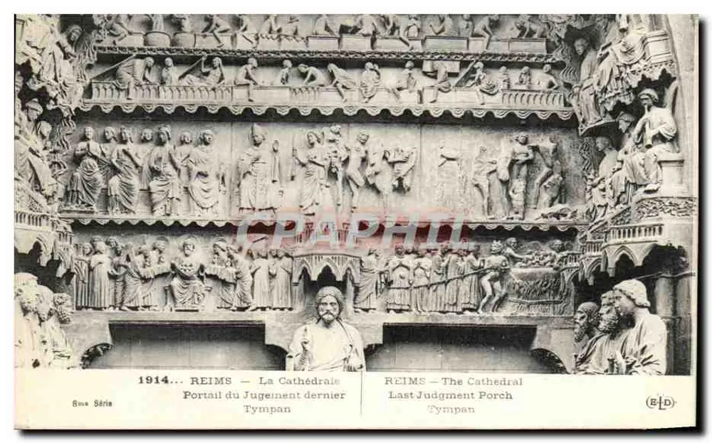Reims — Die Kathedrale, Portal des Jüngsten Gerichts — E. Le Daley, 8. Serie - Vorderseite
