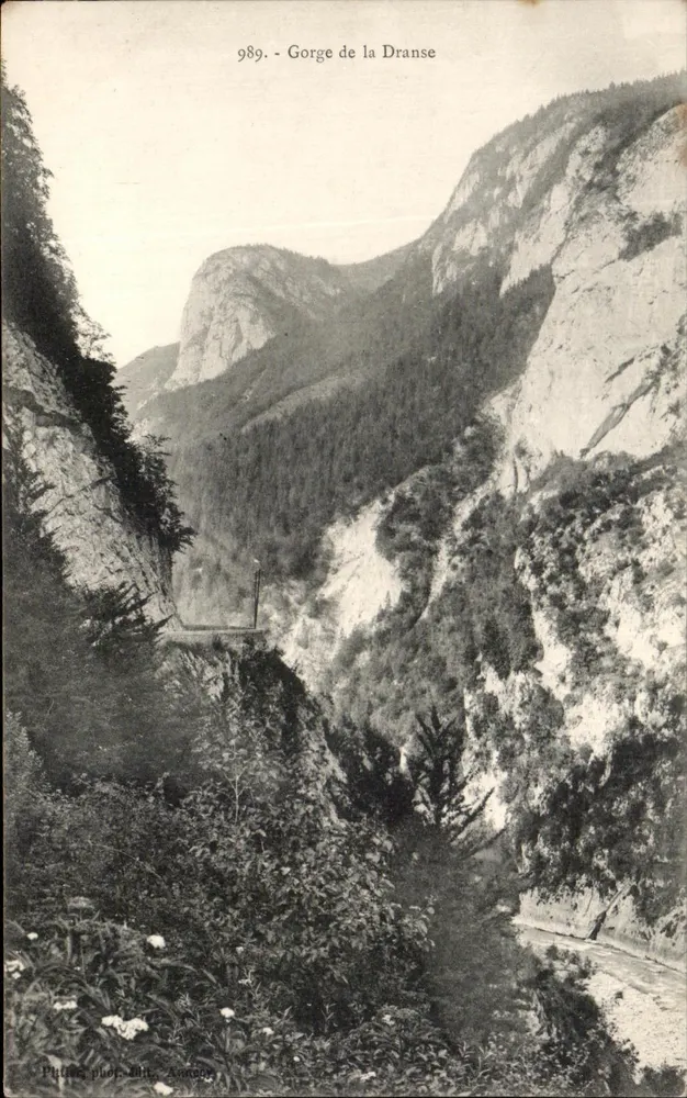 Gorge da Dranse — vista panorâmica — Philippe fot. Annay, n° 989 - Frente