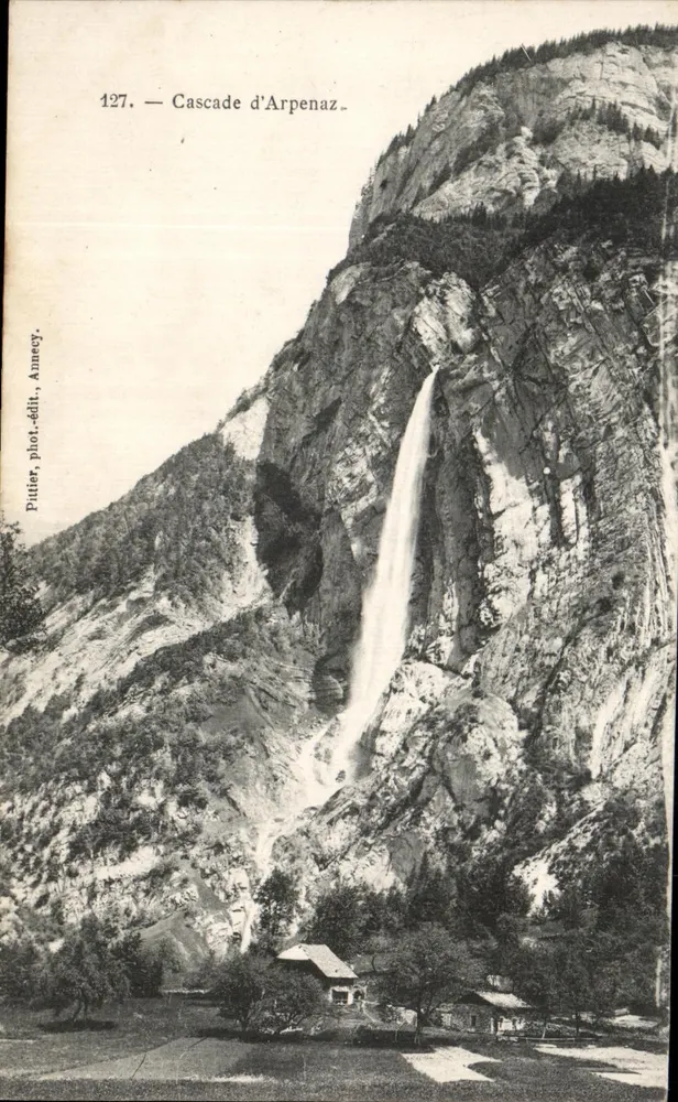 Cachoeira de Arpenaz — Vista panorâmica — Pittier, fot.-edit., Annecy, n° 127 - Frente