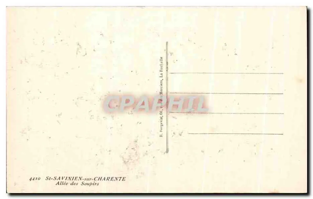 St-Savinien-sur-Charente — Allée des Soupîrs — R. Bergeron, 60, rue des Merciers - Verso