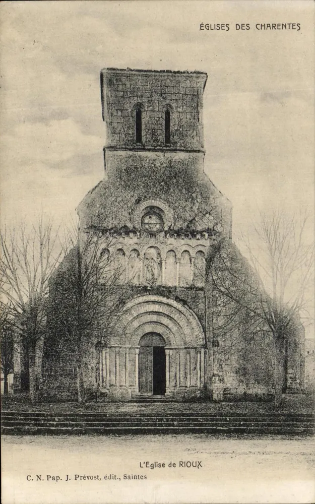 La Chiesa di Rieux — Chiese delle Charentes — J. Prévost, editore, Saintes - Recto