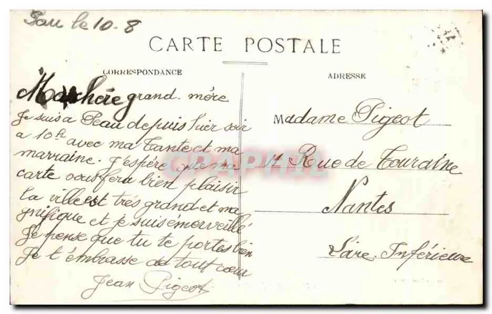 Castelo de Pau — Fachada Oriental — Edição Lamartine - Verso