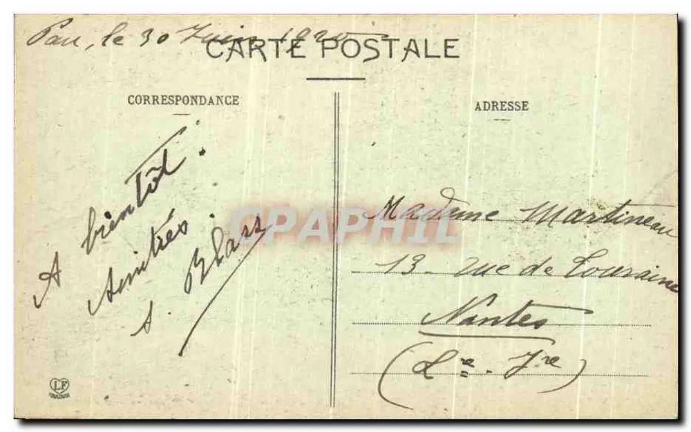 Pau - O Châtrau, visto do sul — Fototipia Labouche Frères, Toulouse, n°21 - Verso