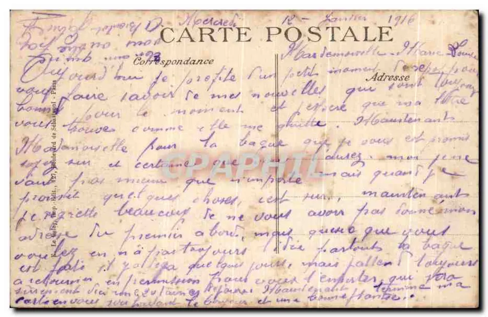 A Estação de Senlis — 1914 — Editor Série 5ª Série - Verso