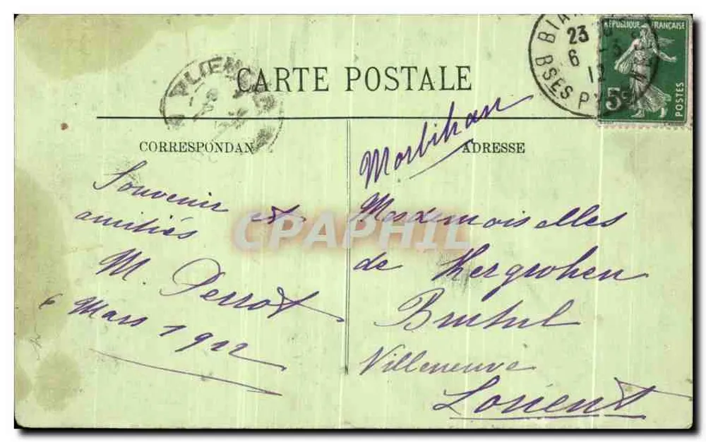 Biarritz — A Praia — LL. — N° 56 - Verso