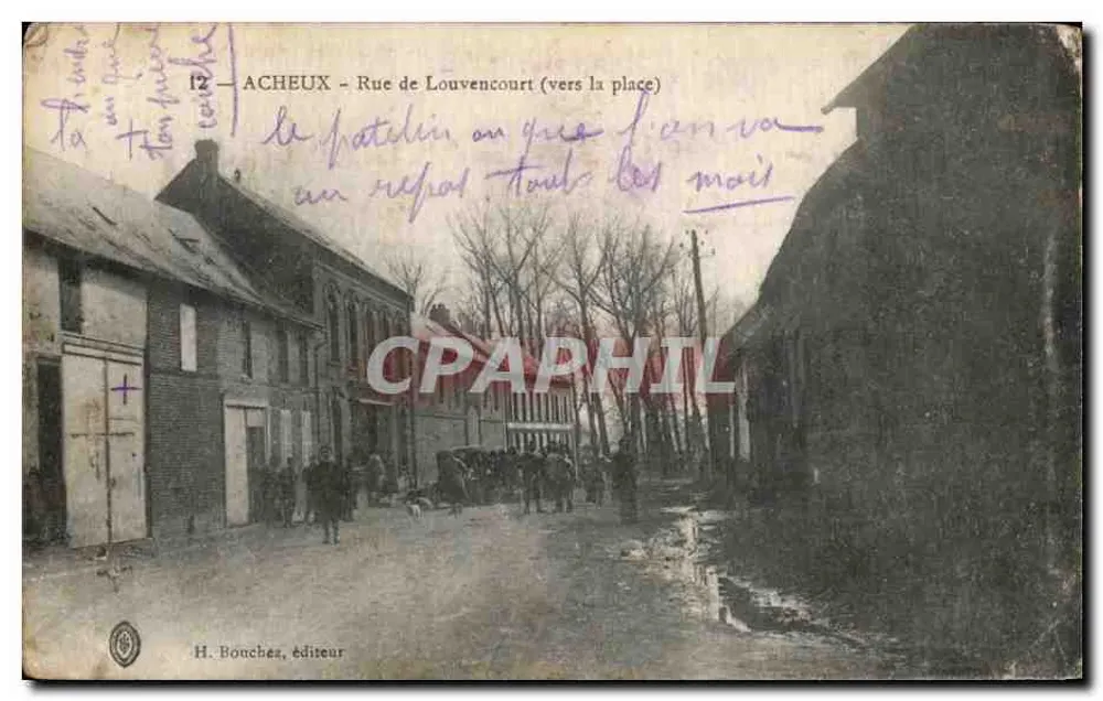 Acqueux — Rue de Louvencourt (vers la place) — H. Bouches, éditeur - Anverso