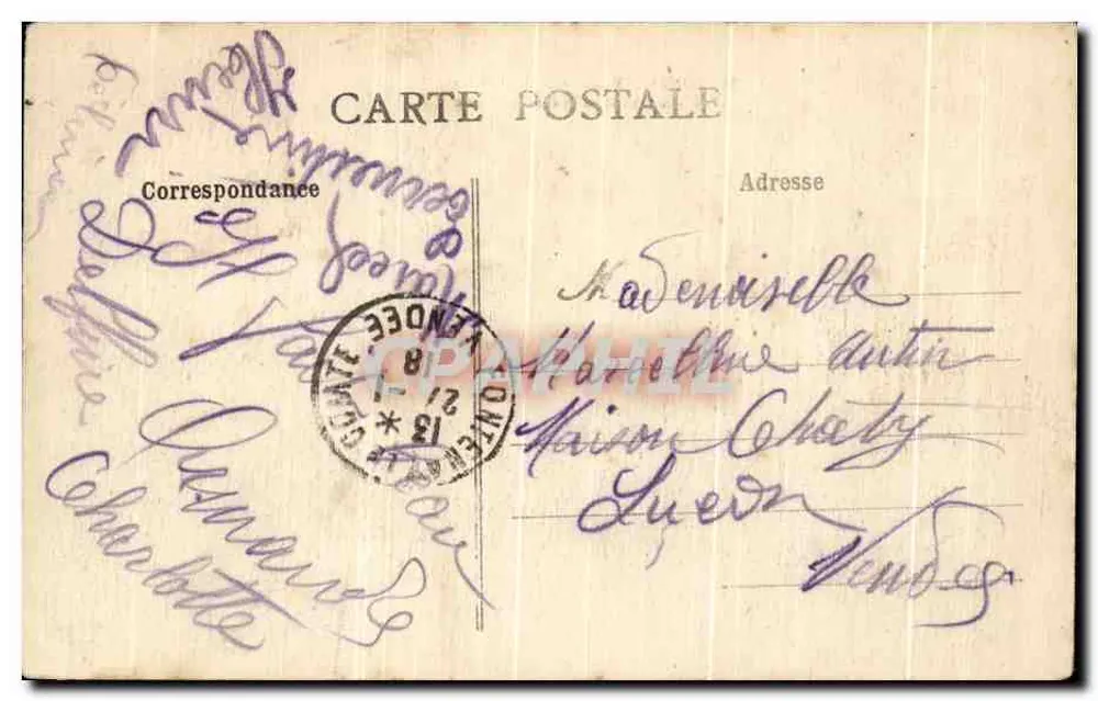 Fontenay-le-Comte (Vendée) — Das Rathaus und der öffentliche Garten — Verlag: Les Jeunes de Mortagne, Nr. 45 - Rückseite