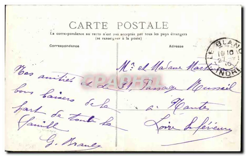 Le Blanc - Kasernen Chanzy — Indre — 165 — Verlag M.T. (68°) - Rückseite