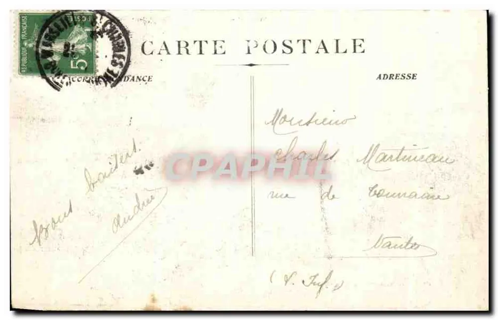 Marseille - Rue de la République — vista animada com trêmio e cais — editor Nouvelles Gacries - Verso