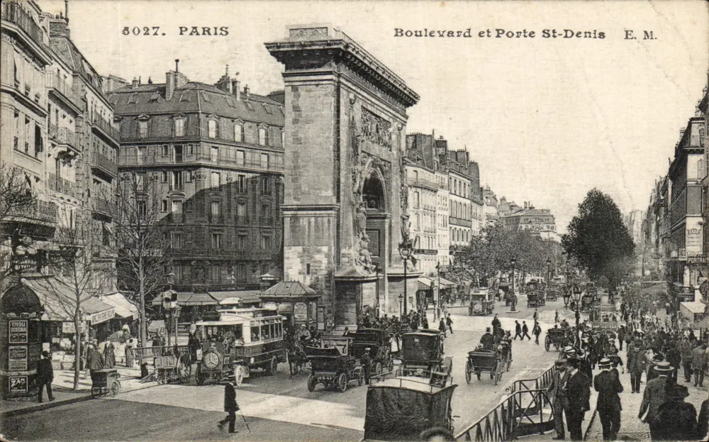 Paris — Boulevard et Porte Saint-Denis — E. M. (n° 5027) - Frente