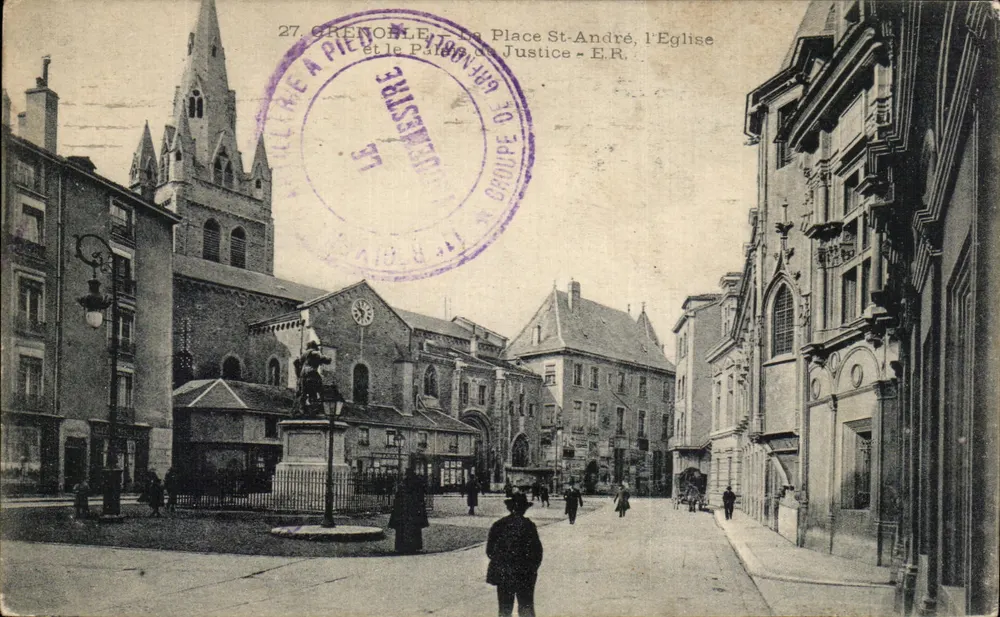 Grenoble — Place Saint-André, Kirche und Palast der Gerechtigkeit — E.R. - Vorderseite