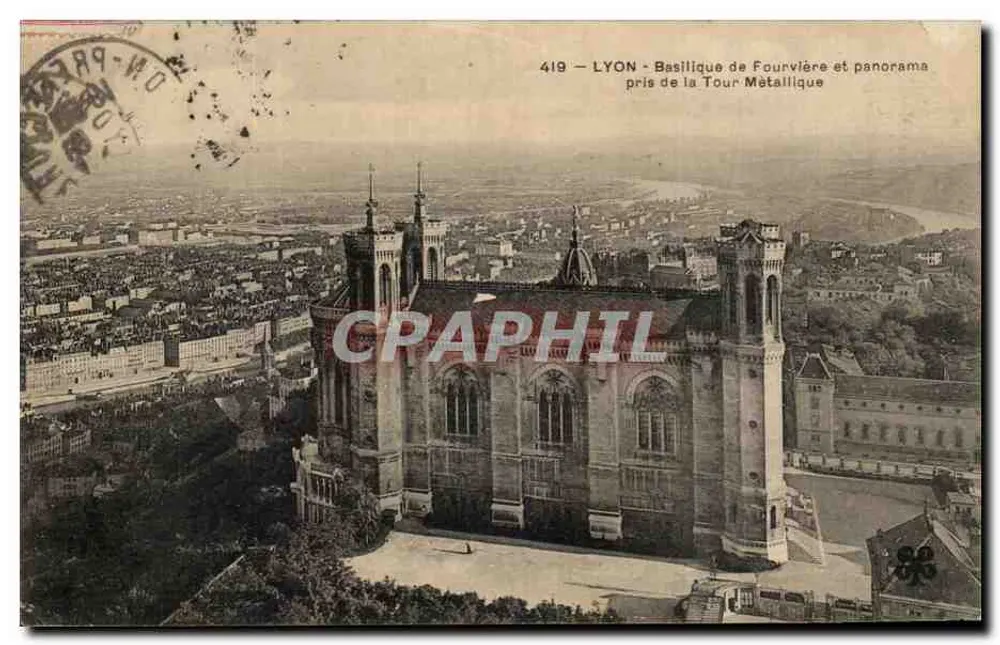 LYON - Basilique de Fourvière und Panorama vom Metallturm — n° 419 - Vorderseite